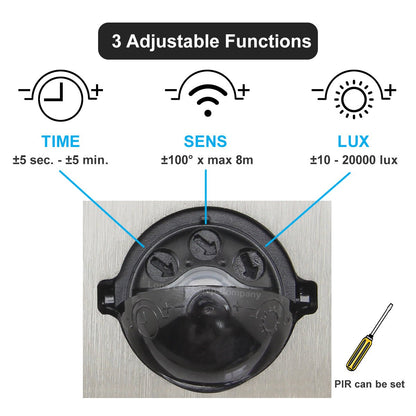 12W LED Double Outdoor Wall With PIR Movement Sensor Stainless Steel Cool White - Energy Light Bulbs - Free delivery on all orders