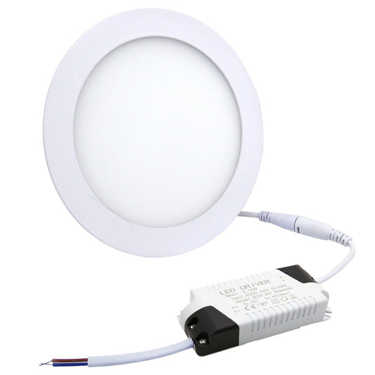 12w LED Round Recessed Ceiling Flat Panel Down Light Ultra slim Lamp Cool White 6500K - Energy Light Bulbs - Free delivery on all orders
