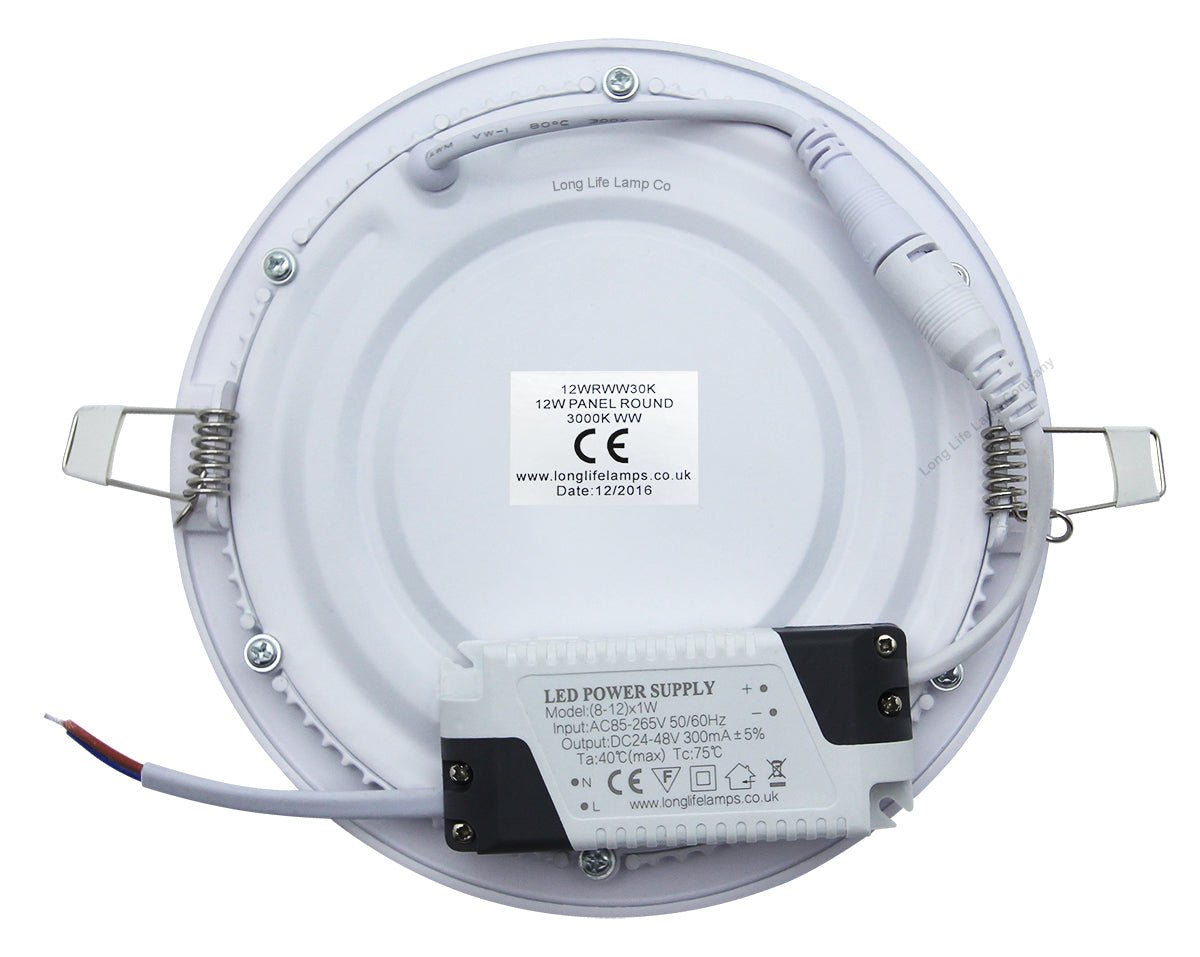12w LED Round Recessed Ceiling Panel Light Ultra Slim Warm White - Energy Light Bulbs - Free delivery on all orders
