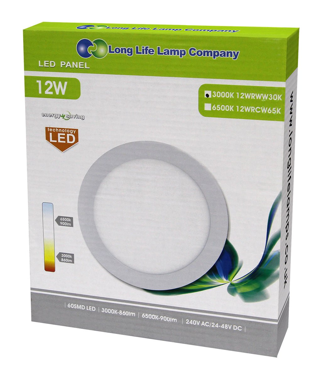 12w LED Round Recessed Ceiling Panel Light Ultra Slim Warm White - Energy Light Bulbs - Free delivery on all orders