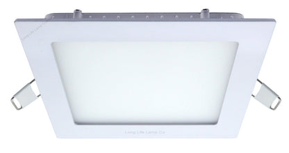 12w LED Square Recessed Ceiling Panel Cool White 6500K - Energy Light Bulbs - Free delivery on all orders