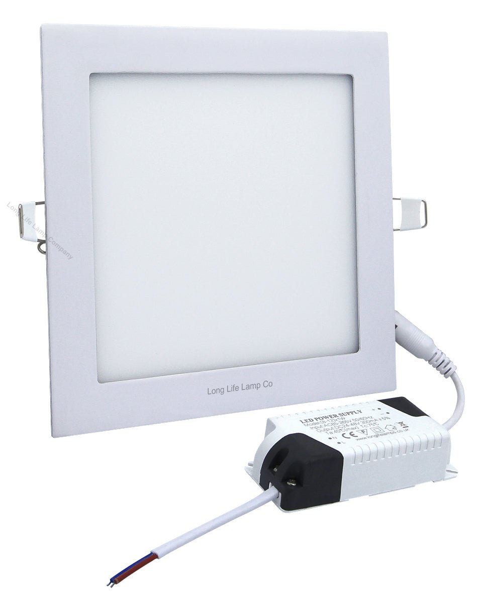 12w LED Square Recessed Ceiling Panel Warm White 3000K - Energy Light Bulbs - Free delivery on all orders