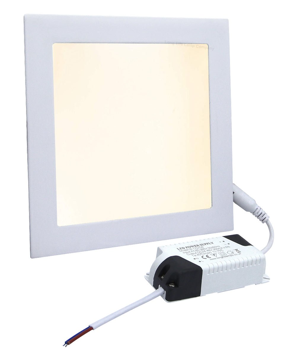12w LED Square Recessed Ceiling Panel Warm White 3000K - Energy Light Bulbs - Free delivery on all orders