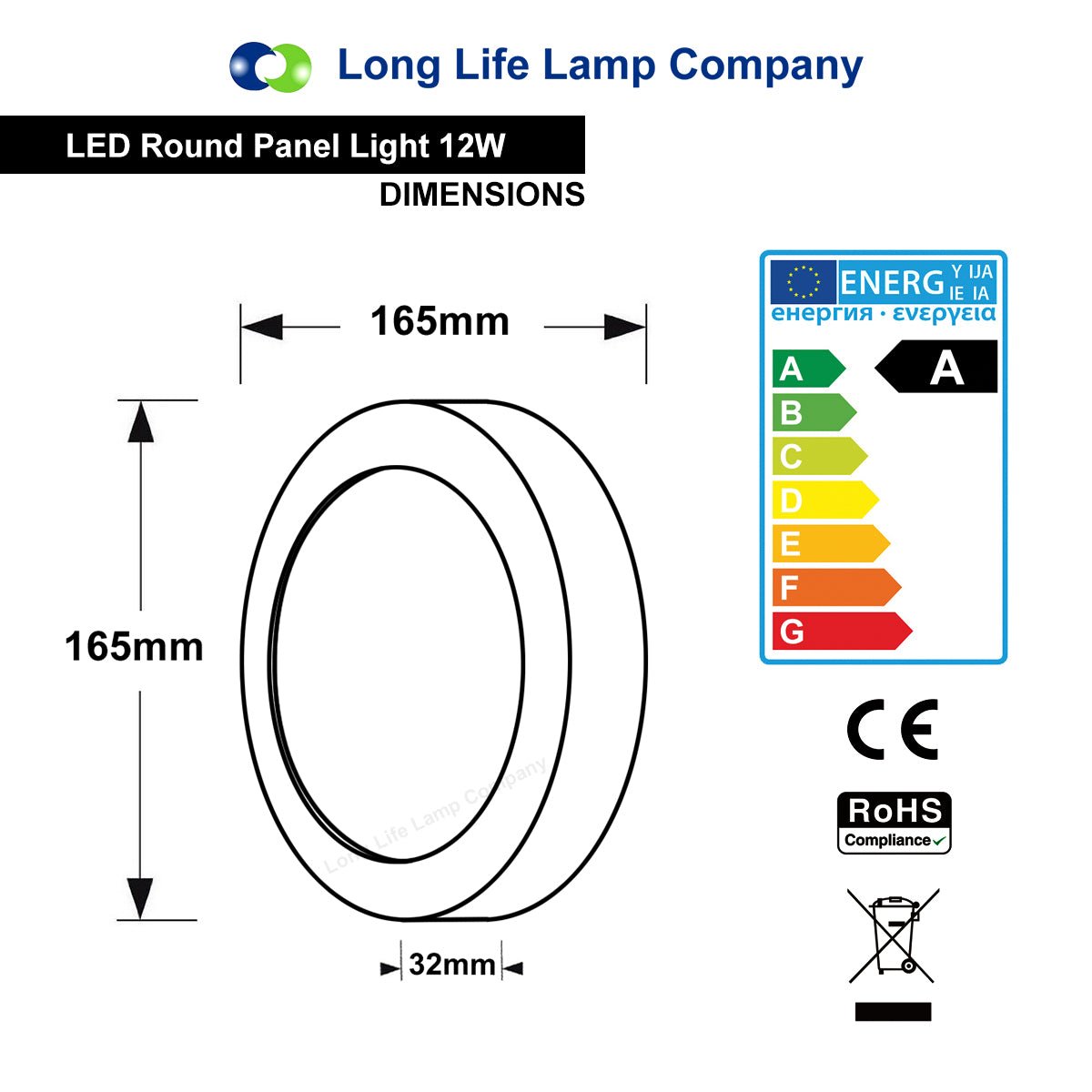 12w LED White Body Round Surface Mount Ceiling Panel Cool White - Energy Light Bulbs - Free delivery on all orders