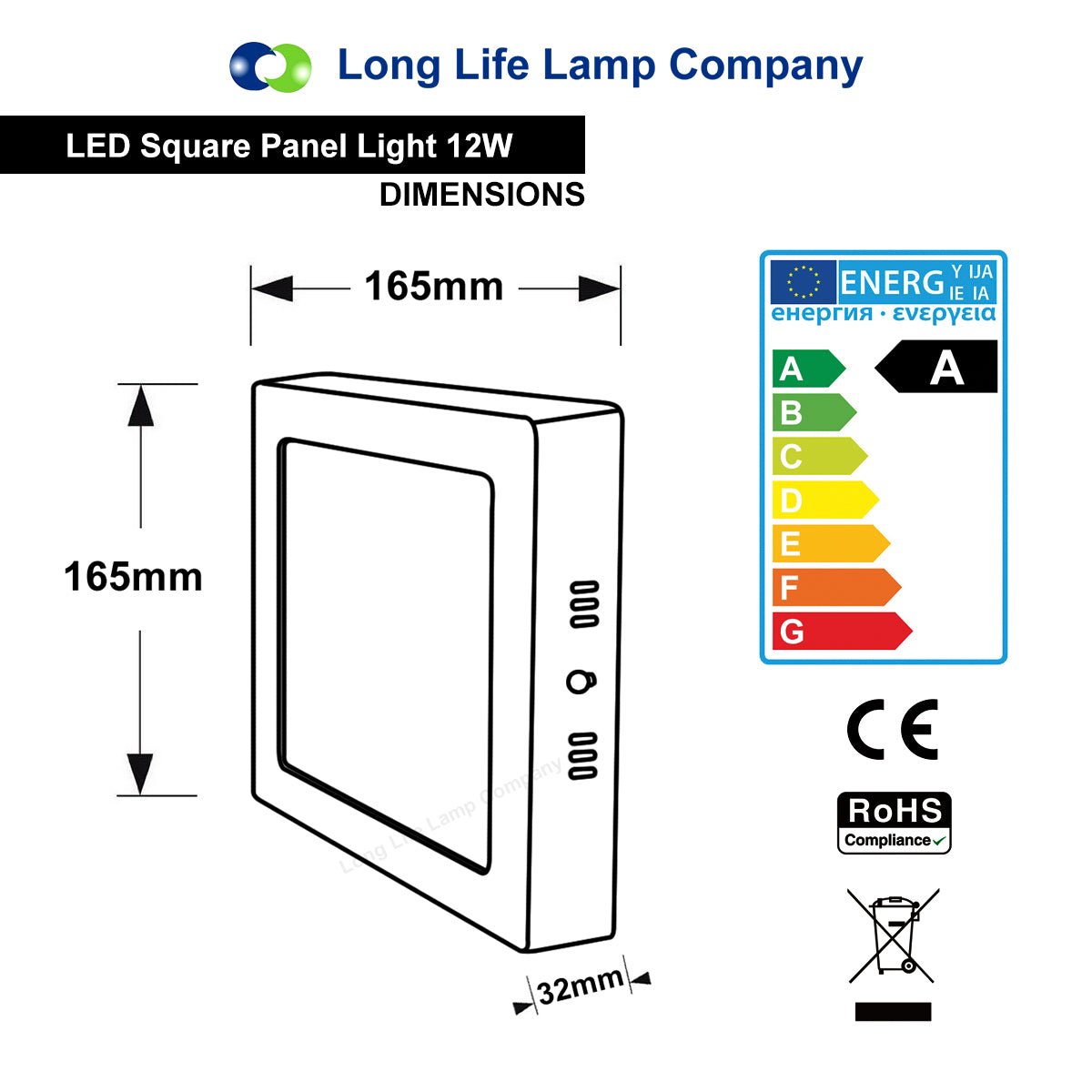 12w LED White Body Square Surface Mount Ceiling Panel Cool White - Energy Light Bulbs - Free delivery on all orders