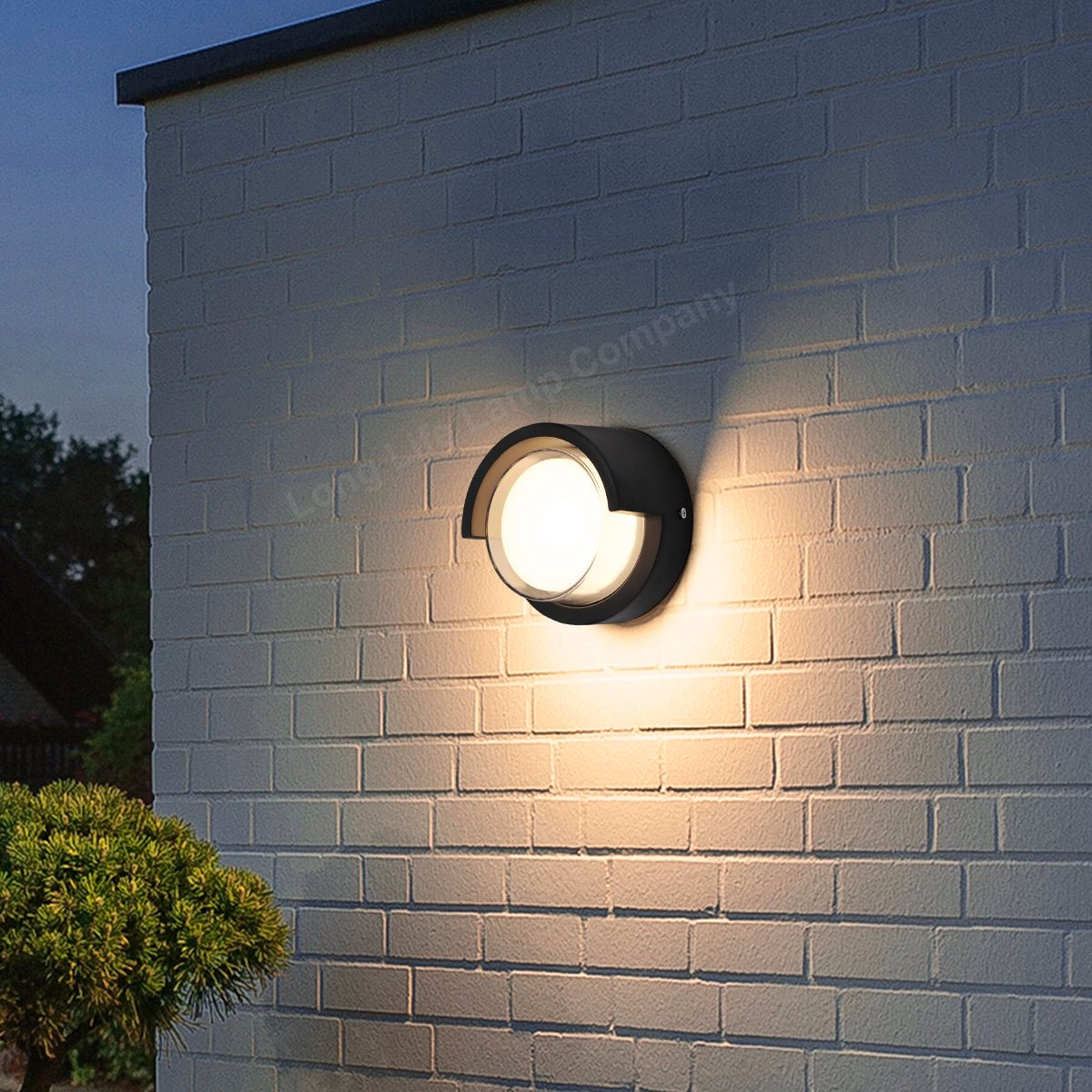 12W Outdoor Modern Round Black LED Wall Light Opal Diffuser 3000K - Energy Light Bulbs - Free delivery on all orders