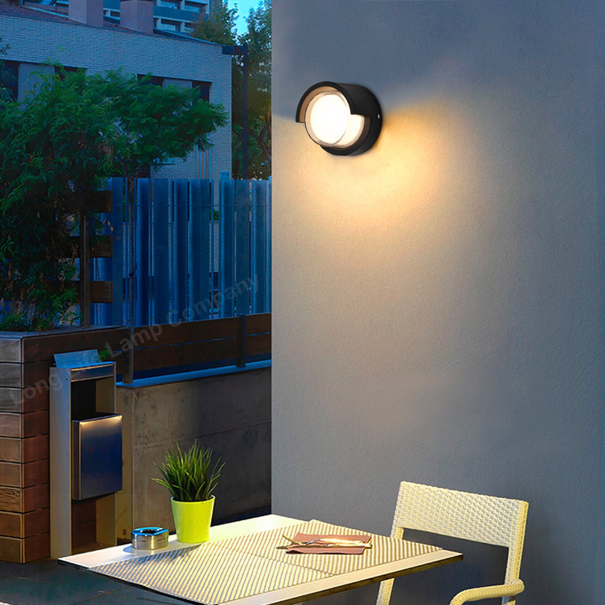 12W Outdoor Modern Round Black LED Wall Light Opal Diffuser 3000K - Energy Light Bulbs - Free delivery on all orders