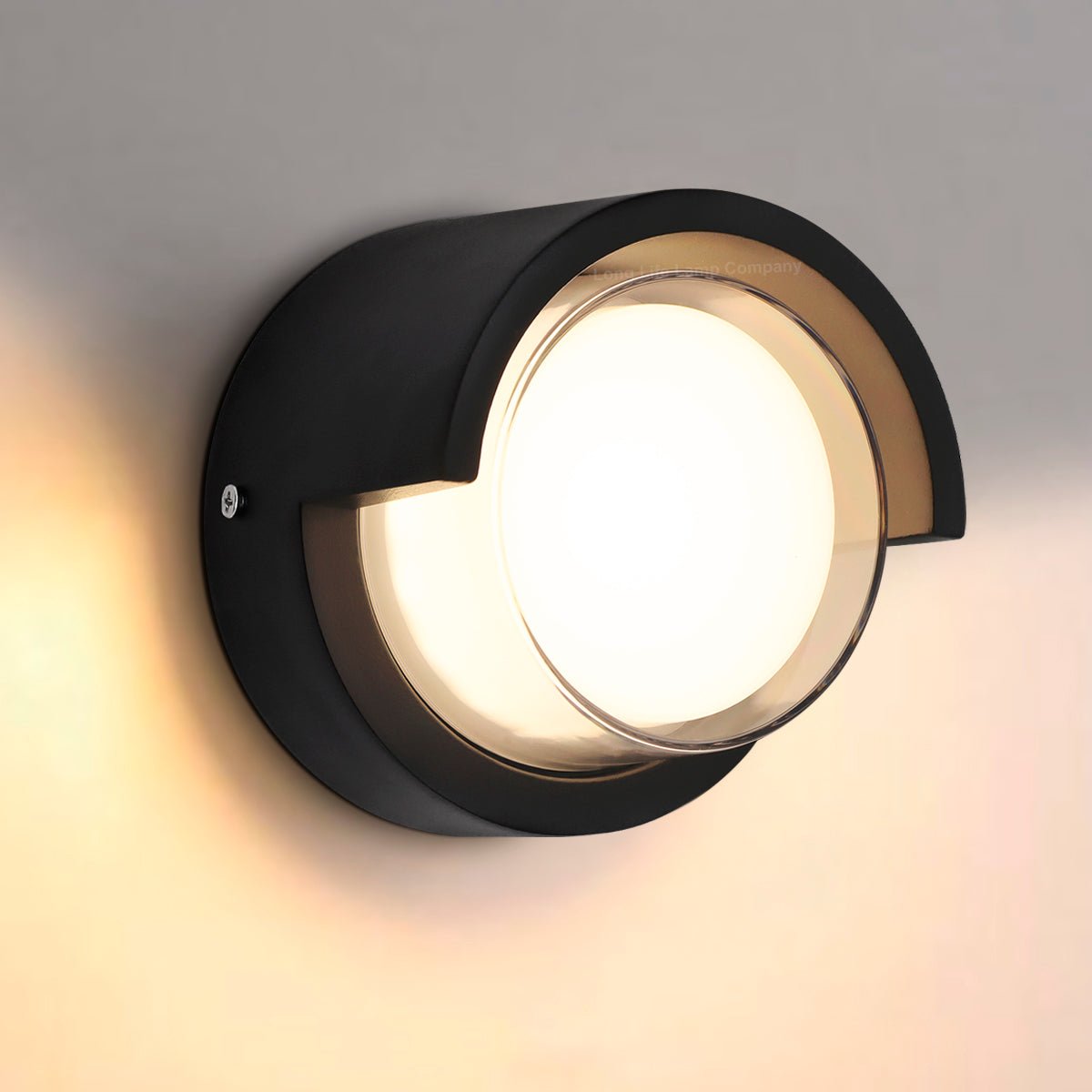 12W Outdoor Modern Round Black LED Wall Light Opal Diffuser 3000K - Energy Light Bulbs - Free delivery on all orders