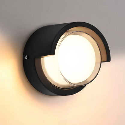 12W Outdoor Modern Round Black LED Wall Light Opal Diffuser 3000K - Energy Light Bulbs - Free delivery on all orders