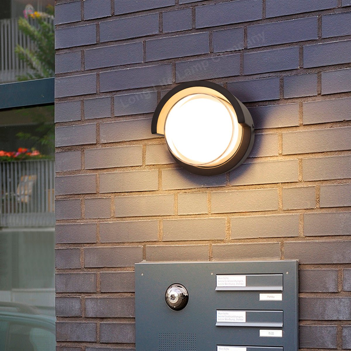 12W Outdoor Modern Round Black LED Wall Light Opal Diffuser 3000K - Energy Light Bulbs - Free delivery on all orders