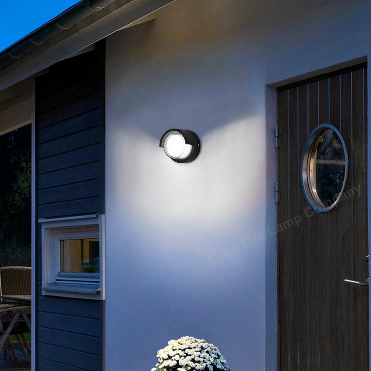 12W Outdoor Modern Round Black LED Wall Light Opal Diffuser 6500K - Energy Light Bulbs - Free delivery on all orders