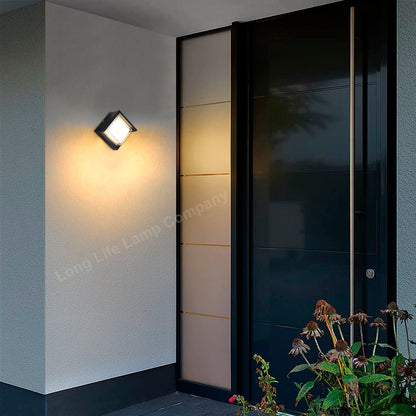 12W Outdoor Modern Square Black LED Wall Light Opal Diffuser 3000K - Energy Light Bulbs - Free delivery on all orders