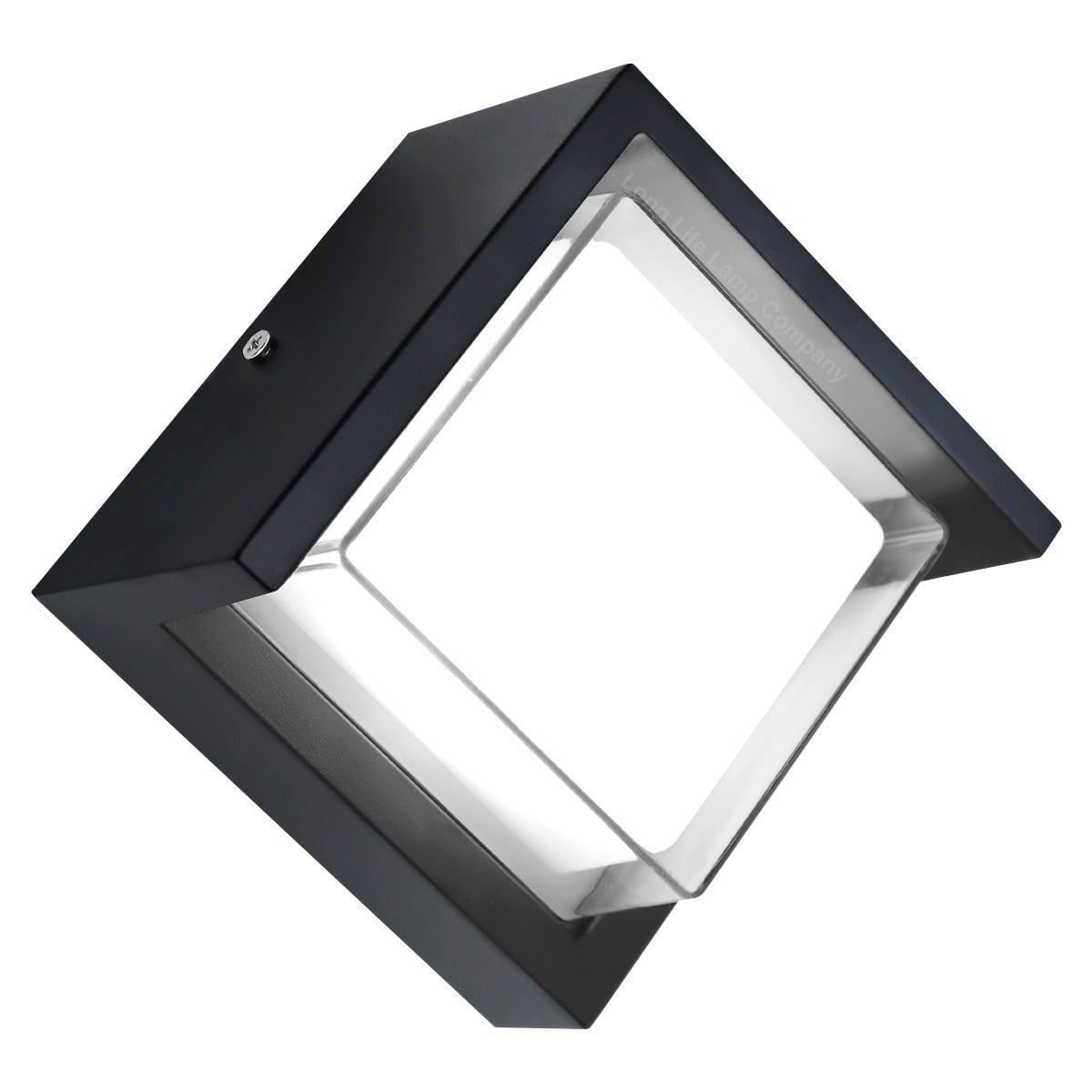 12W Outdoor Modern Square Black LED Wall Light Opal Diffuser 6500K - Energy Light Bulbs - Free delivery on all orders