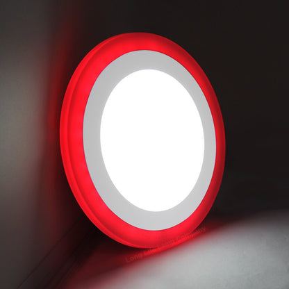 12w Round Recessed LED Ceiling Panel Light Dual Colour Cool White Red Ring - Energy Light Bulbs - Free delivery on all orders