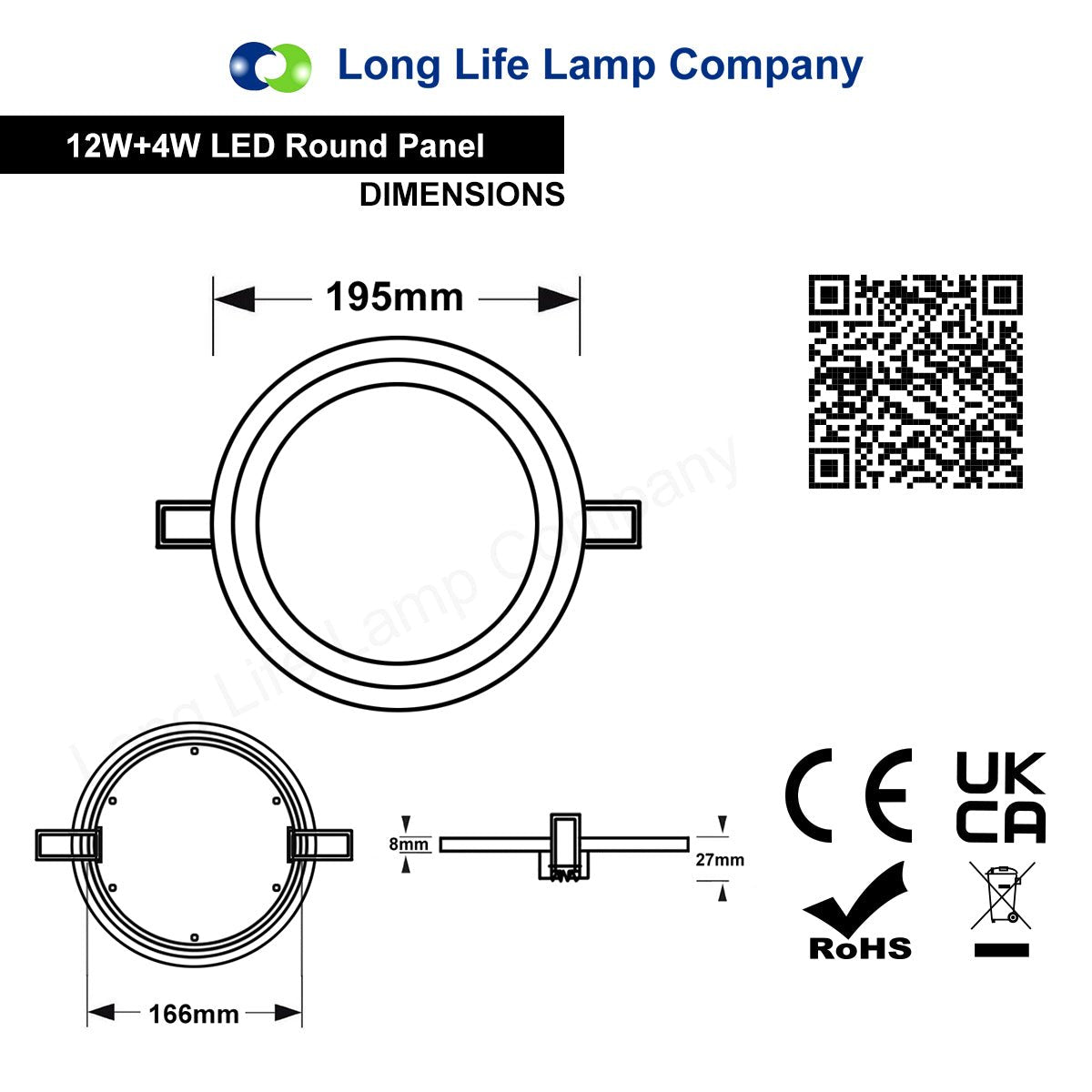 12w Round Recessed LED Ceiling Panel Light Dual Colour Cool White Red Ring - Free delivery on all orders
