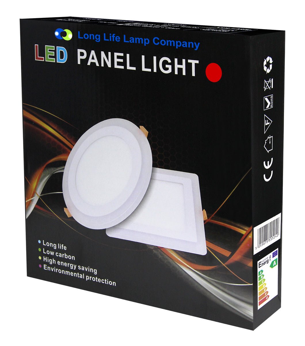 12w Round Recessed LED Ceiling Panel Light Dual Colour Cool White Red Ring - Energy Light Bulbs - Free delivery on all orders
