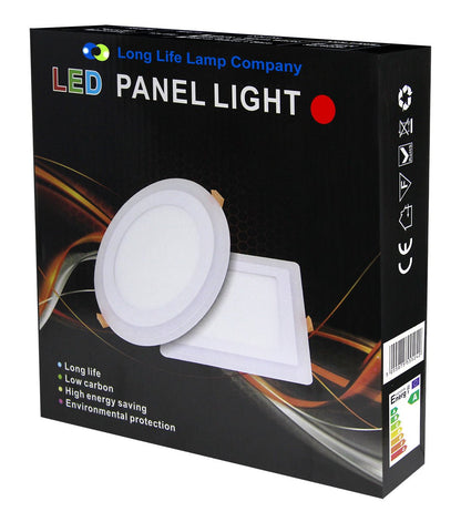 12w Round Recessed LED Ceiling Panel Light Dual Colour Cool White Red Ring - Energy Light Bulbs - Free delivery on all orders