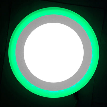 12w Round Recessed LED Ceiling Panel Light Dual Colour Cool White/Green Ring - Energy Light Bulbs - Free delivery on all orders