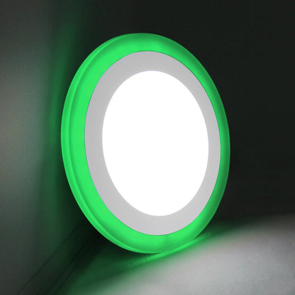 12w Round Recessed LED Ceiling Panel Light Dual Colour Cool White/Green Ring - Energy Light Bulbs - Free delivery on all orders