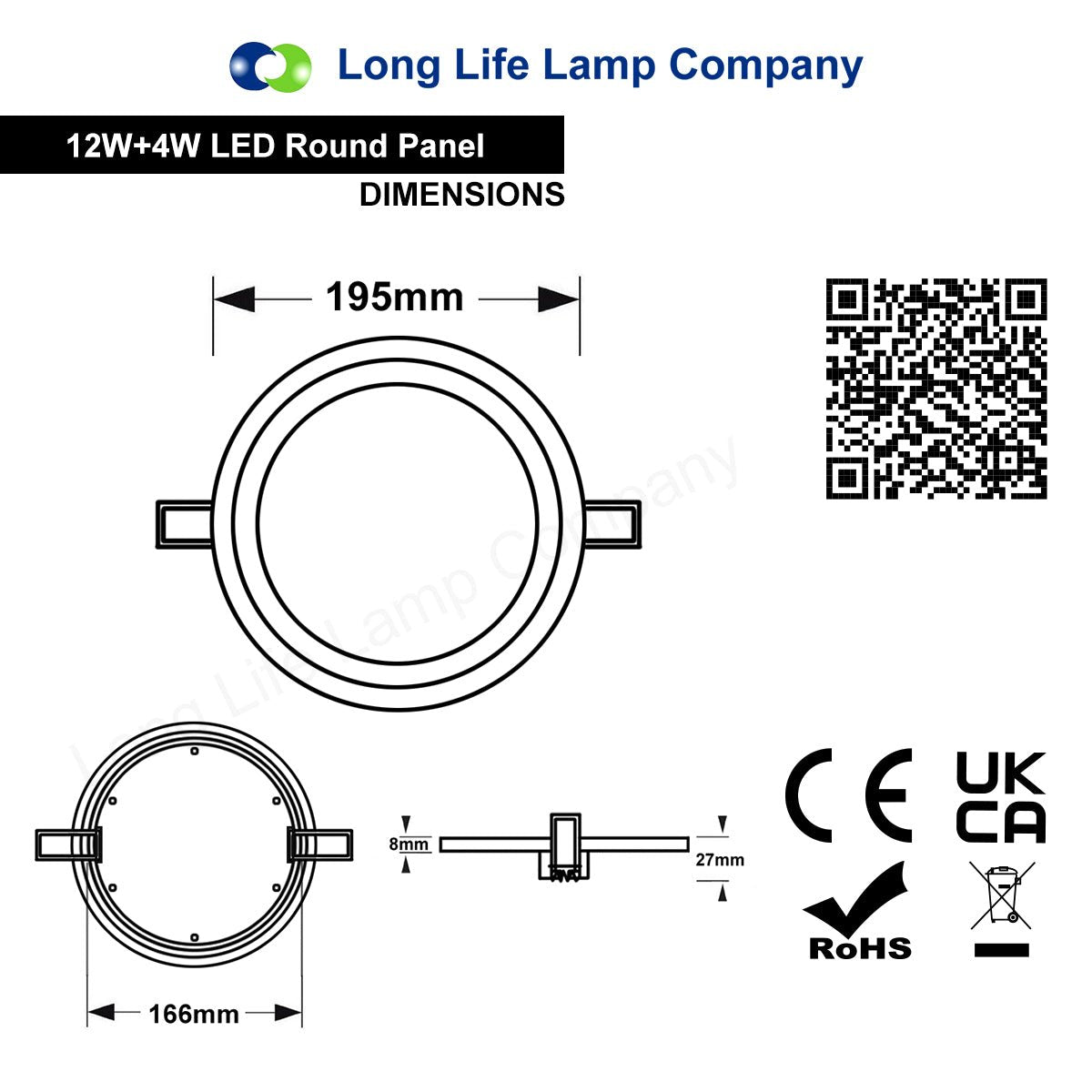 12w Round Recessed LED Ceiling Panel Light Dual Colour Cool White/Green Ring - Free delivery on all orders
