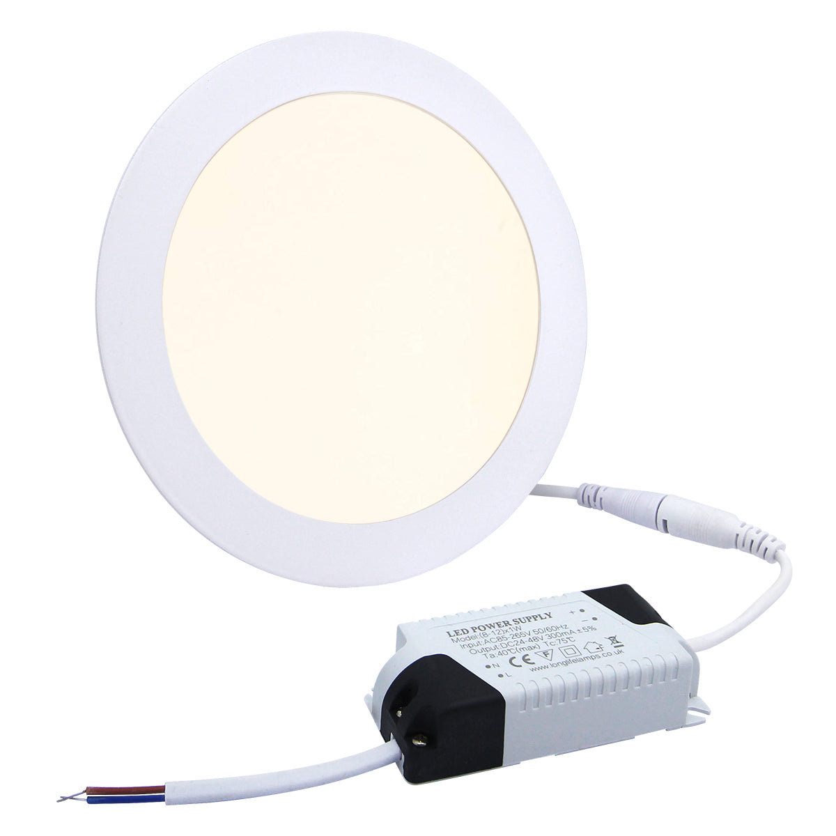 12w LED Round Recessed Ceiling Panel Light Ultra Slim Warm White