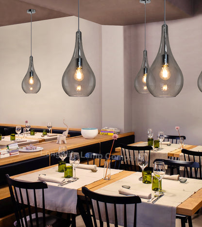 Modern Smoky Grey Glass Ceiling Pendant Light M0213