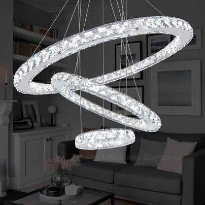 Modern Round Chandelier LED Ring Pendant Ceiling Light Cool White M0172