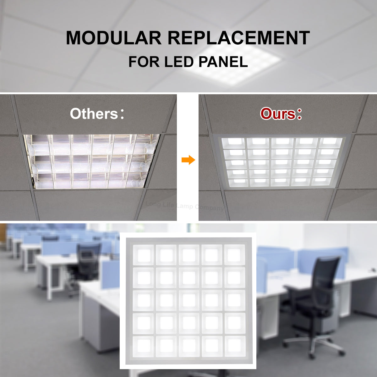 40w LED Panel 600 X 600 Recessed Ceiling Light 6500K 25 Sections Modular Replacement