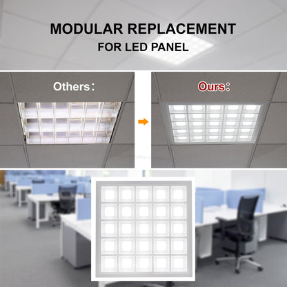 40w LED Panel 600 X 600 Recessed Ceiling Light 6500K 25 Sections Modular Replacement