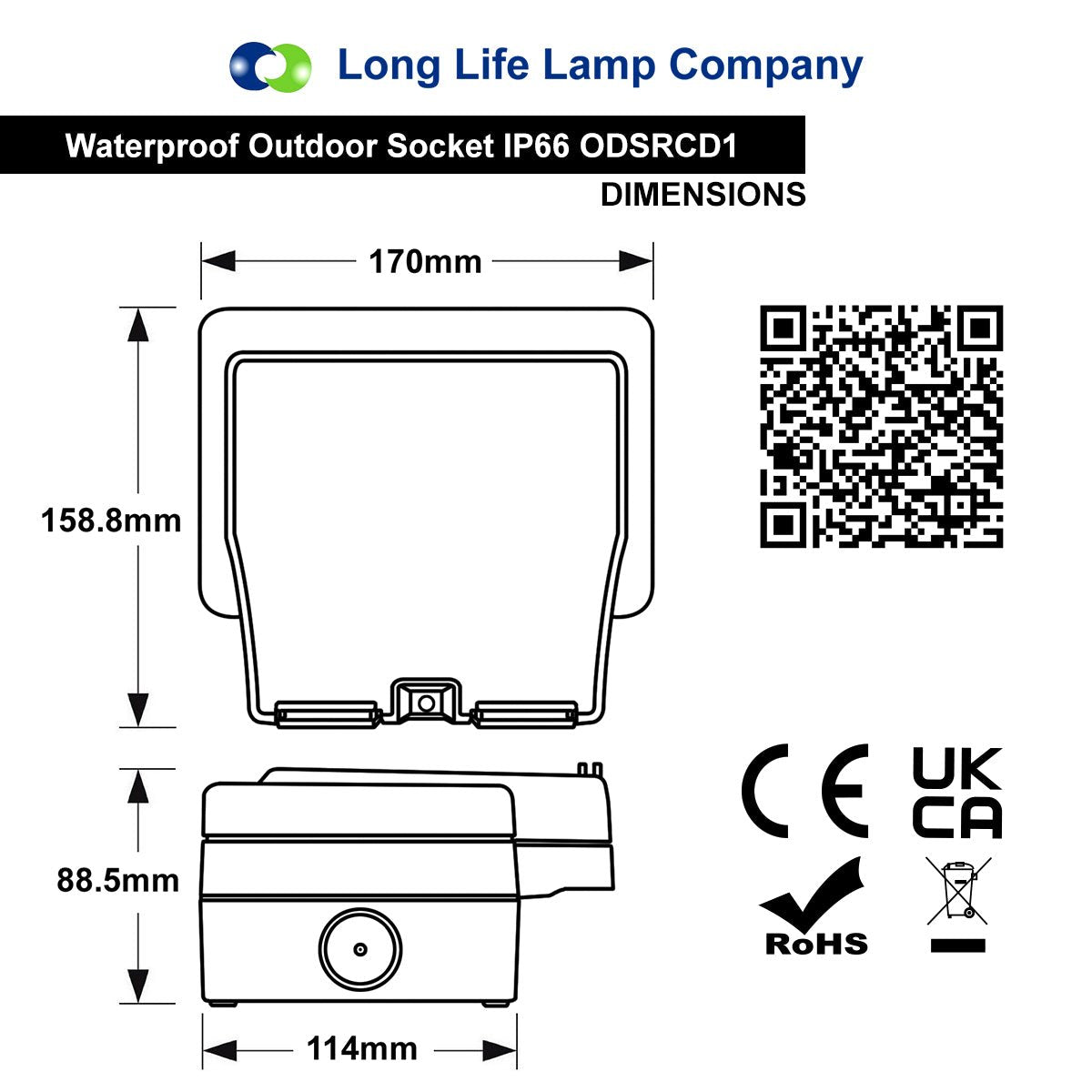 13A 2 Gang Weatherproof Double Outdoor RCD Switched DP Socket IP66 Grey - Energy Light Bulbs - Free delivery on all orders