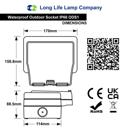 13A 2 Gang Weatherproof Double Outdoor Switched DP Socket IP66 - Energy Light Bulbs - Free delivery on all orders