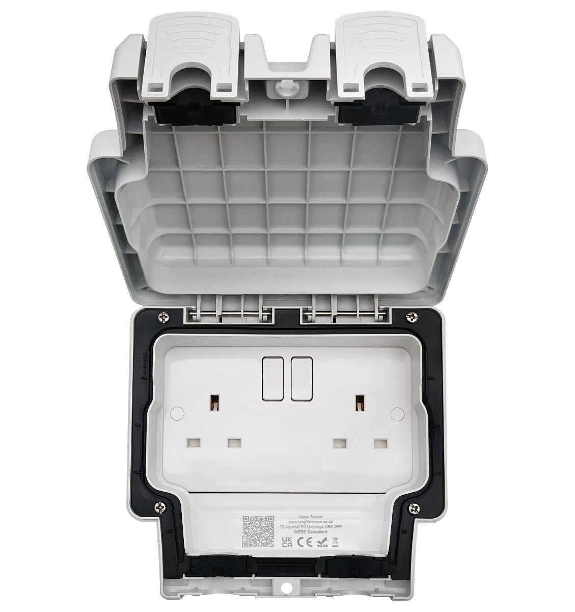 13A 2 Gang Weatherproof Double Outdoor Switched DP Socket IP66 - Energy Light Bulbs - Free delivery on all orders