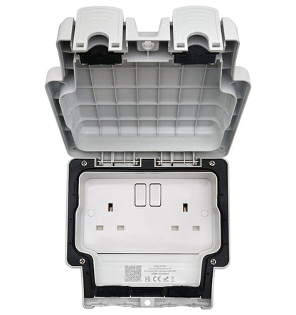 13A 2 Gang Weatherproof Double Outdoor Switched DP Socket IP66 - Energy Light Bulbs - Free delivery on all orders