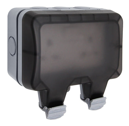 13A 2 - Gang Weatherproof Outdoor Switched Socket IP66 Rated - Energy Light Bulbs - Free delivery on all orders