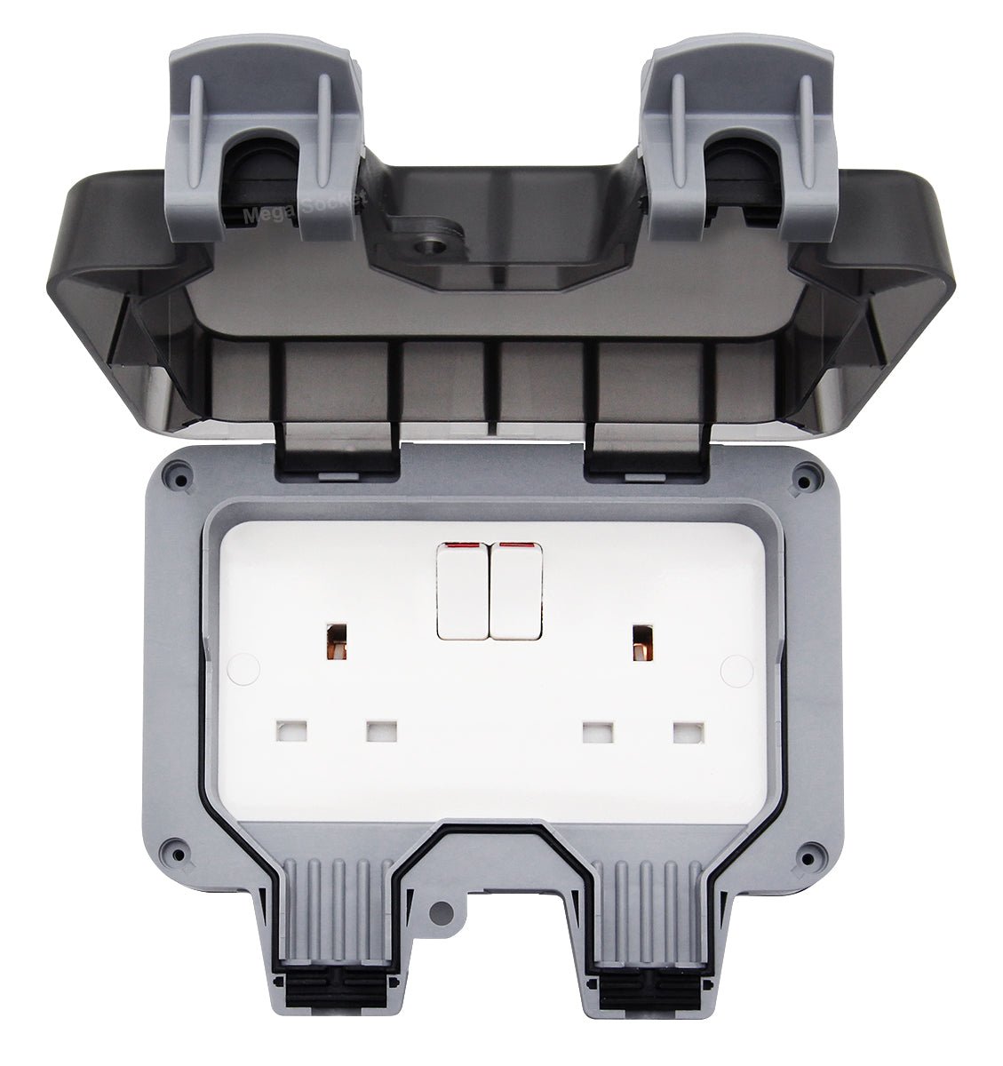 13A 2 - Gang Weatherproof Outdoor Switched Socket IP66 Rated - Energy Light Bulbs - Free delivery on all orders