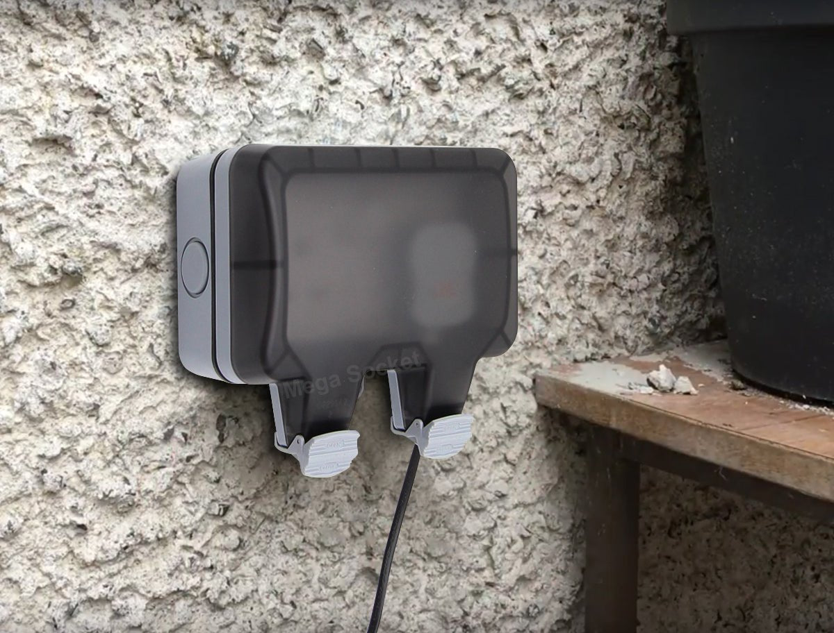 13A 2 - Gang Weatherproof Outdoor Switched Socket IP66 Rated - Energy Light Bulbs - Free delivery on all orders