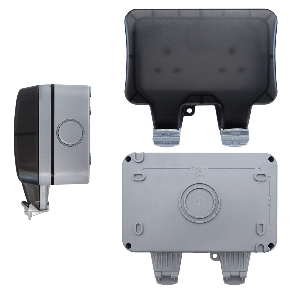 13A 2 - Gang Weatherproof Outdoor Switched Socket IP66 Rated - Energy Light Bulbs - Free delivery on all orders