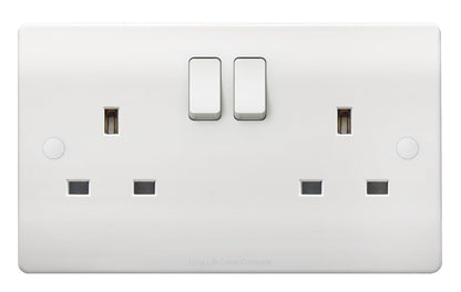 13A Double Switch Plug Socket 2 Gang Wall Outlet 2 Pack or 5 Pack - Energy Light Bulbs - Free delivery on all orders