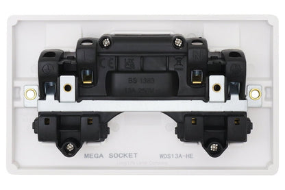 13A Double Switch Plug Socket 2 Gang Wall Outlet 2 Pack or 5 Pack - Energy Light Bulbs - Free delivery on all orders