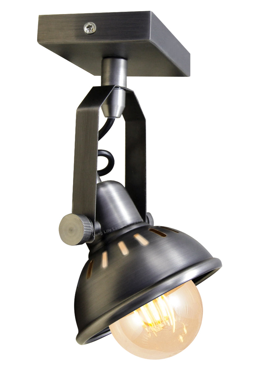 Vintage Ceiling Stainless Steel Pewter Finish Adjustable Swivel Spot Light