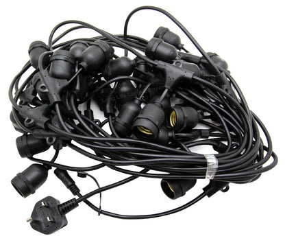 15 Metre Outdoor String Light Bulb Holders 30 Lamp Weatherproof Festoon Light - Energy Light Bulbs - Free delivery on all orders