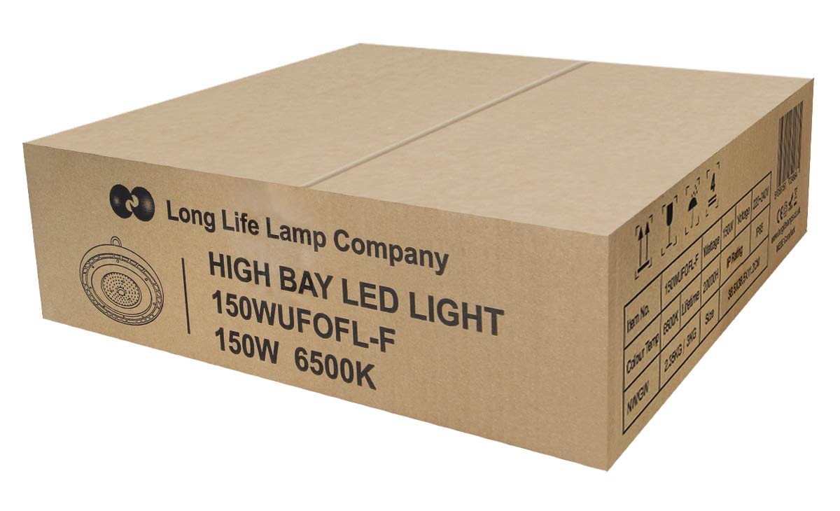 150W LED Thin High Bay Light UFO Suspended Warehouse Lighting 6500k IP65 Spotlamp FL - F - Energy Light Bulbs - Free delivery on all orders