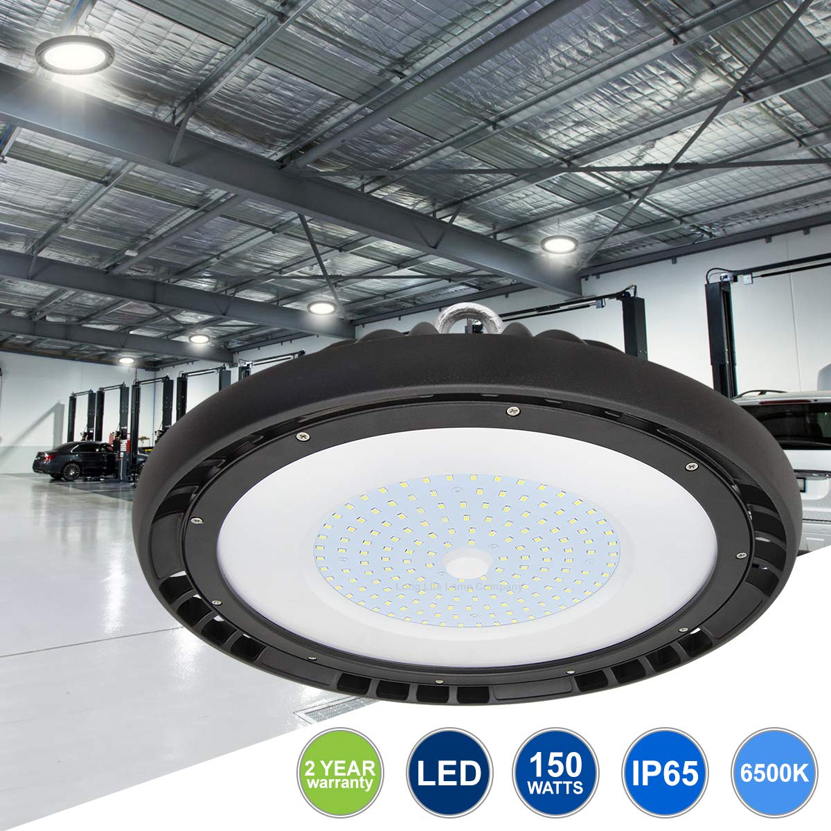 150W LED Thin High Bay Light UFO Suspended Warehouse Lighting 6500k IP65 Spotlamp FL - F - Energy Light Bulbs - Free delivery on all orders