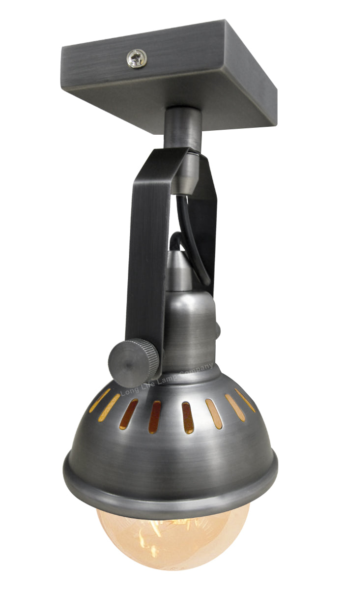 Vintage Ceiling Stainless Steel Pewter Finish Adjustable Swivel Spot Light