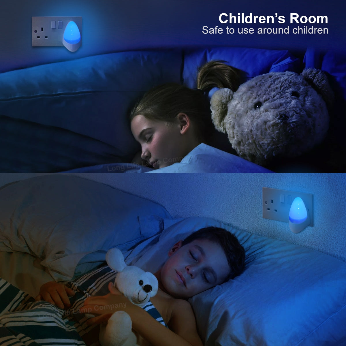 Automatic Blue LED Night Light Plug In Energy Saving Dusk 2 Dawn - Free delivery on all orders
