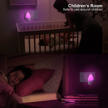 Automatic Pink LED Night Light Plug In Energy Saving Dusk 2 Dawn - Free delivery on all orders