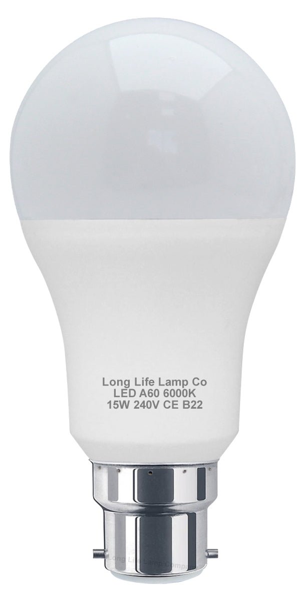 15w GLS LED Light Bulb B22 Bayonet Cool White A60 - Energy Light Bulbs - Free delivery on all orders