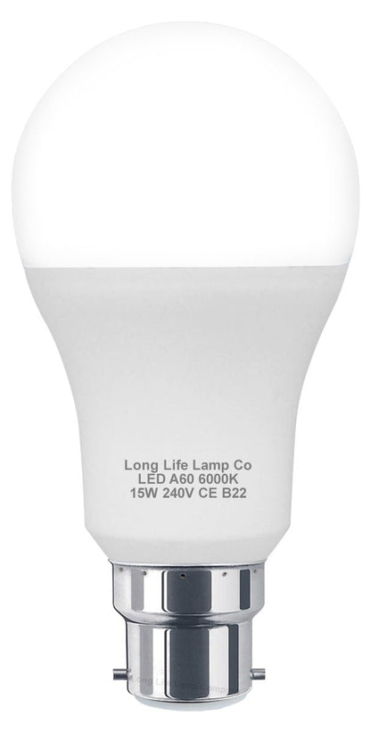 15w GLS LED Light Bulb B22 Bayonet Cool White A60 - Energy Light Bulbs - Free delivery on all orders