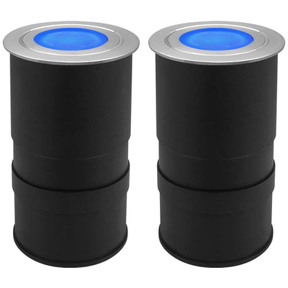 1.5W LED Ground Light Brushed Chrome IP67 Blue GL16BL - Energy Light Bulbs - Free delivery on all orders
