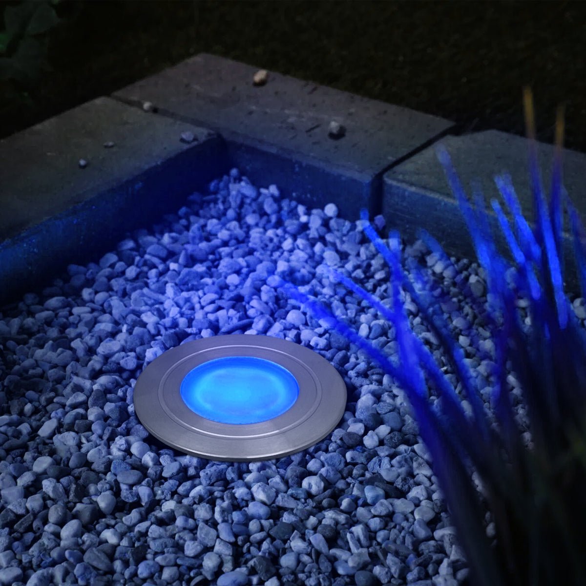 1.5W LED Ground Light Brushed Chrome IP67 Blue GL16BL - Energy Light Bulbs - Free delivery on all orders